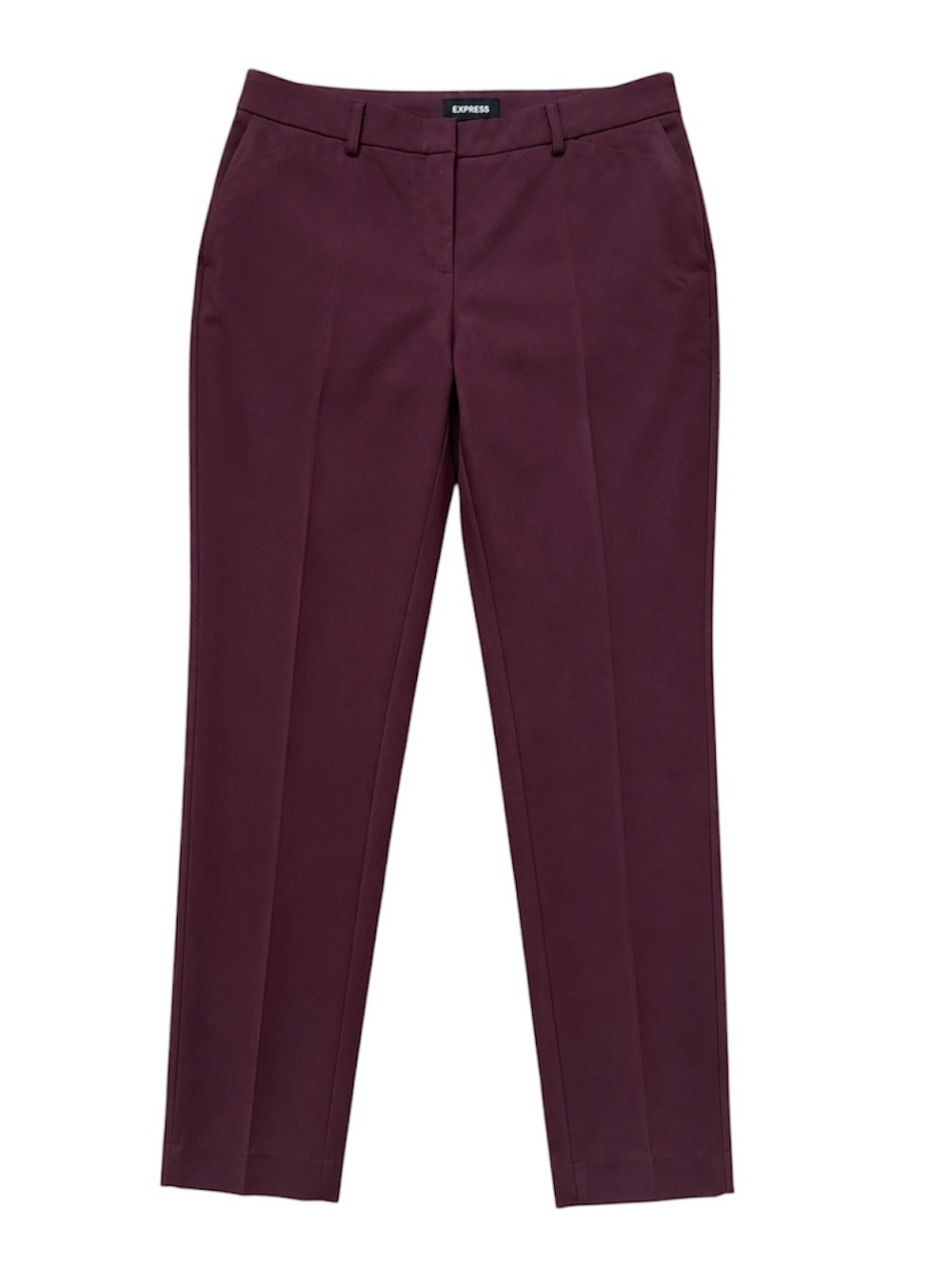 Express Publicist Women’s Dress Pants Size 12 Long Stretch Ankle Mid Rise Wine